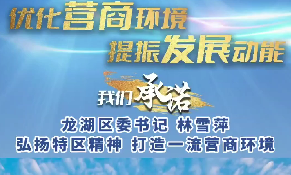 优化营商环境 提振发展动能 我们承诺 龙湖区委书记林雪萍：弘扬特区精神 打造一流营商环境